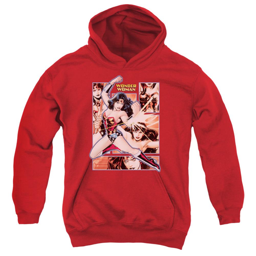 Justice League Of America Wonder Woman Panels Youth Cotton Poly Pull-Over Hoodie