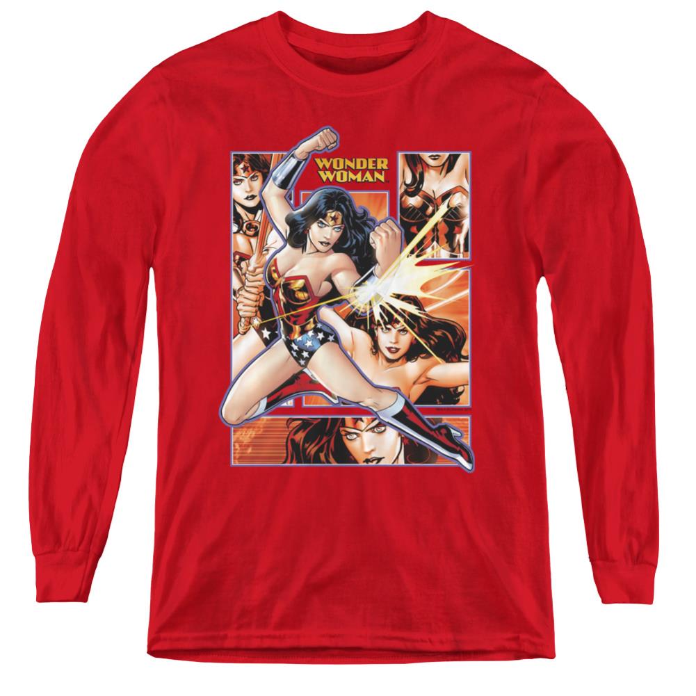 Justice League Of America Wonder Woman Panels Youth Long-Sleeve T-Shirt