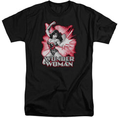 Justice League Of America Wonder Woman Red And Gray Men's 18/1 Tall Cotton Short-Sleeve T-Shirt