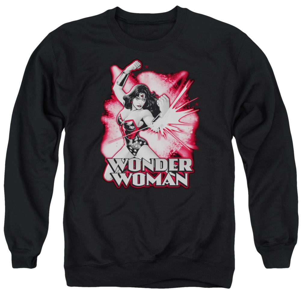 Justice League Of America Wonder Woman Red And Gray Men's Crewneck 50 50 Poly Long-Sleeve T-Shirt