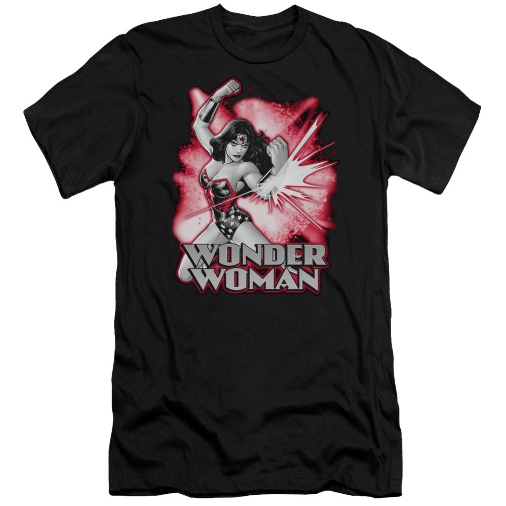 Justice League Of America Wonder Woman Red And Gray Men's Ultra-Soft 30/1 Cotton Slim Short-Sleeve T-Shirt