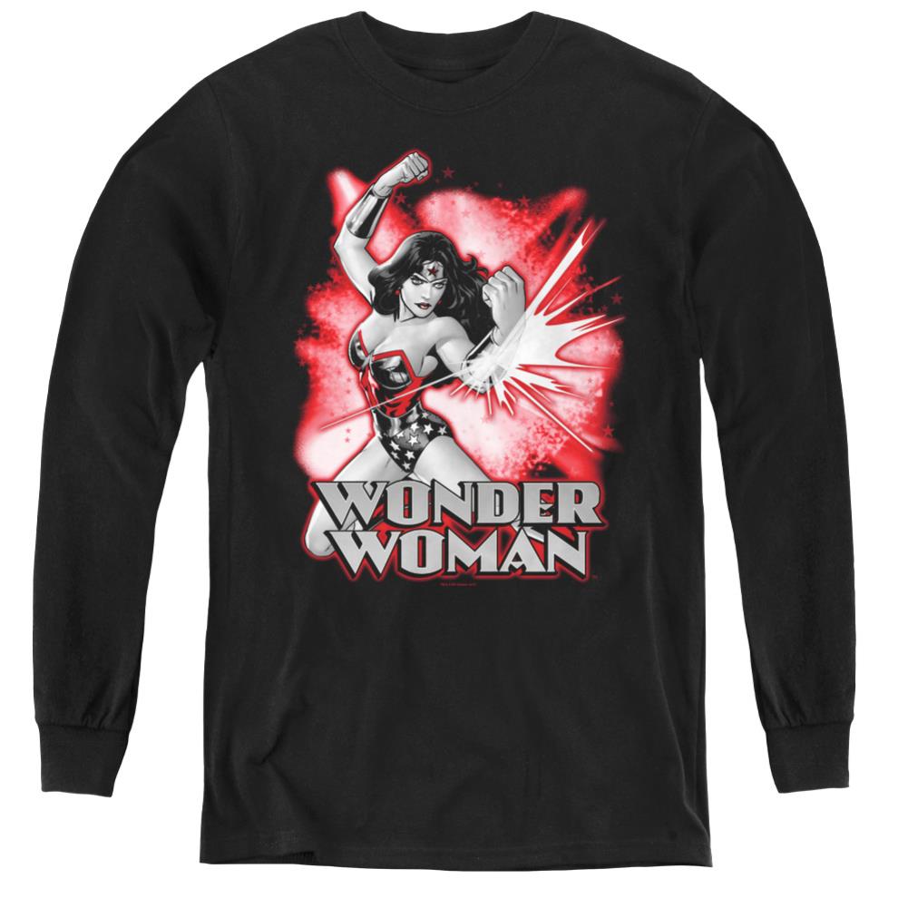 Justice League Of America Wonder Woman Red And Gray Youth Long-Sleeve T-Shirt