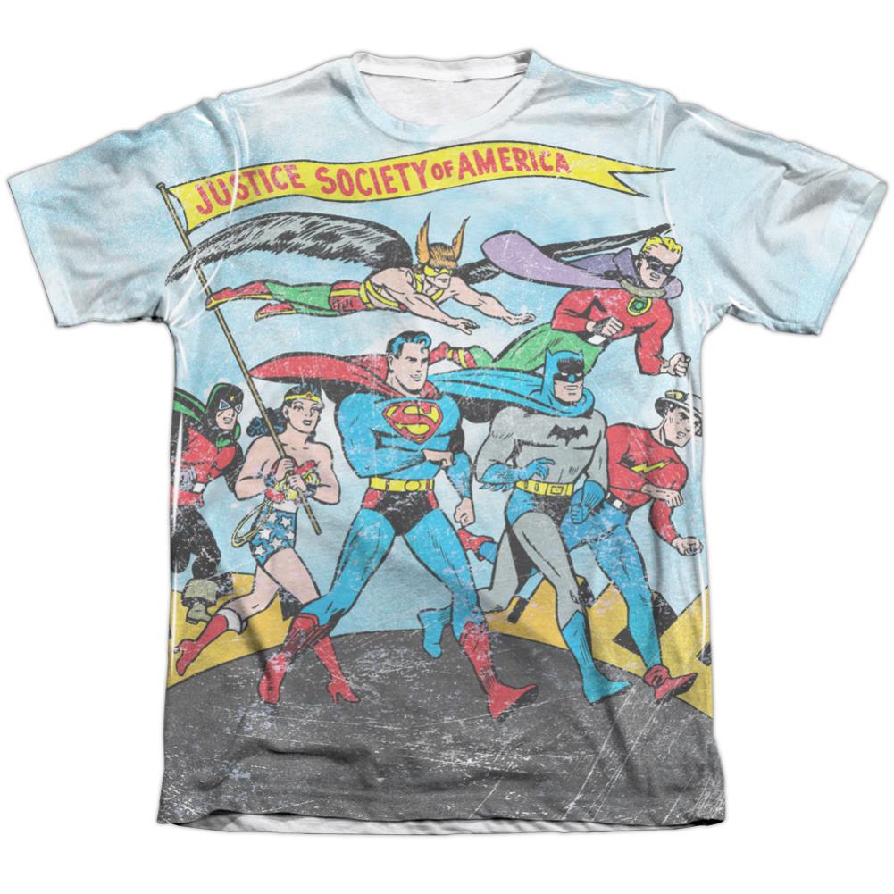 Justice League Of America World Cure Men's Regular Fit Poly Cotton Short-Sleeve T-Shirt