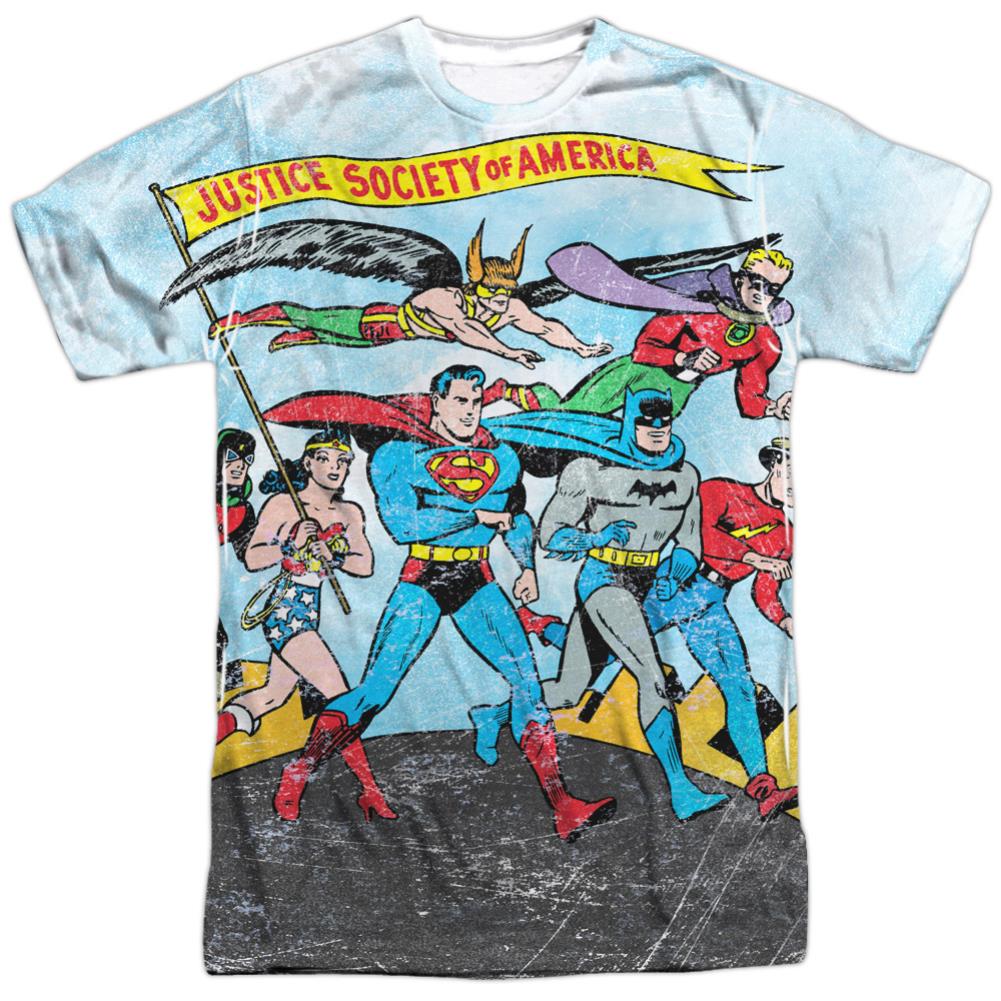 Justice League Of America World Cure Men's Regular Fit Polyester Short-Sleeve T-Shirt