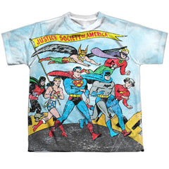 Justice League Of America World Cure Youth Regular Fit Poly Short-Sleeve T-Shirt