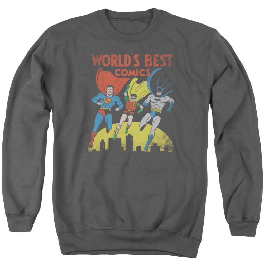 Justice League Of America World's Best Men's Crewneck 50 50 Poly Long-Sleeve T-Shirt