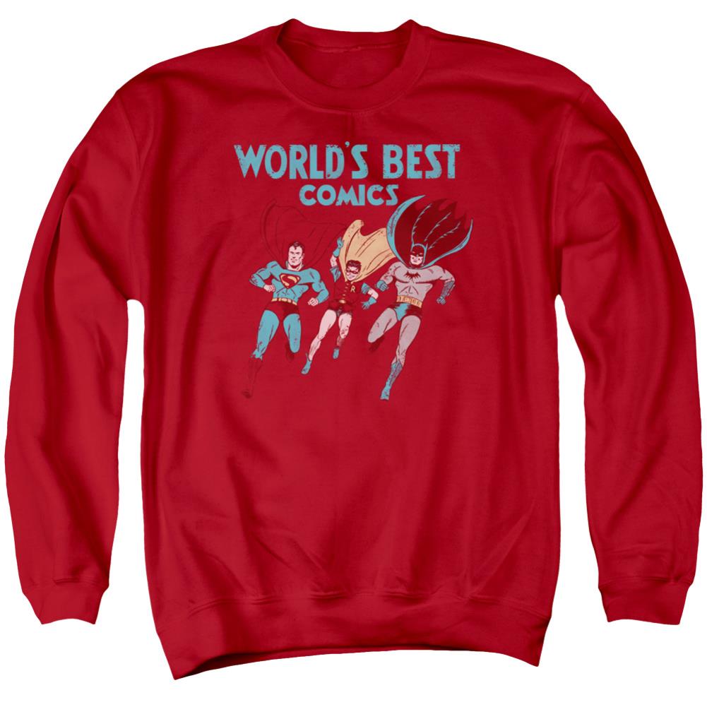 Justice League Of America World's Best Men's Crewneck 50 50 Poly Long-Sleeve T-Shirt