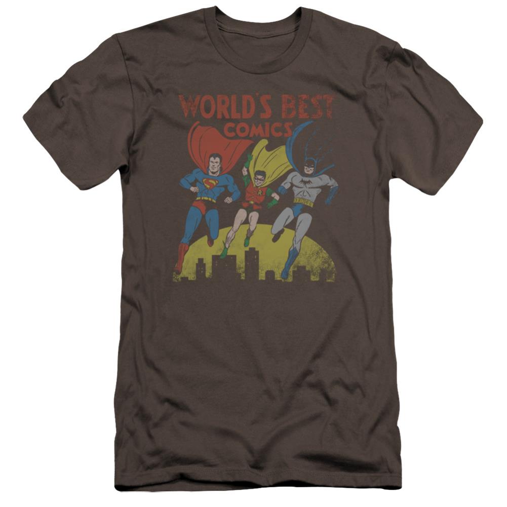 Justice League Of America World's Best Men's Ultra-Soft 30/1 Cotton Slim Short-Sleeve T-Shirt