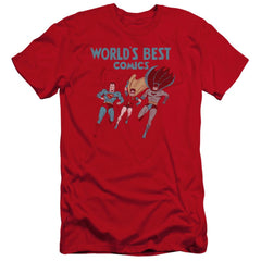 Justice League Of America World's Best Men's Ultra-Soft 30/1 Cotton Slim Short-Sleeve T-Shirt