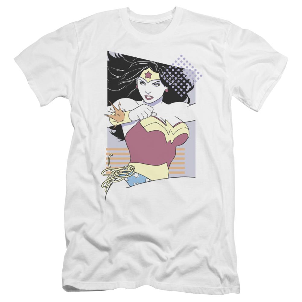 Justice League Of America WW 80s Minimal Men's Ultra-Soft 30/1 Cotton Slim Short-Sleeve T-Shirt