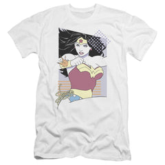 Justice League Of America WW 80s Minimal Men's Ultra-Soft 30/1 Cotton Slim Short-Sleeve T-Shirt