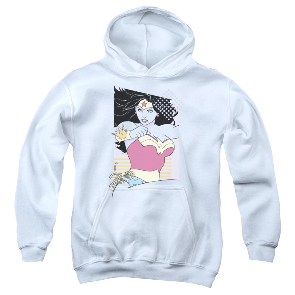 Justice League Of America WW 80s Minimal Youth Cotton Poly Pull-Over Hoodie