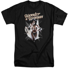 Justice League Of America WW Break Out Men's 18/1 Tall Cotton Short-Sleeve T-Shirt