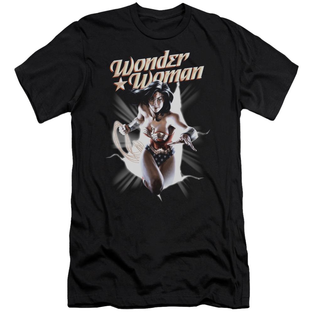 Justice League Of America WW Break Out Men's Ultra-Soft 30/1 Cotton Slim Short-Sleeve T-Shirt