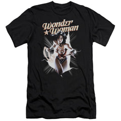 Justice League Of America WW Break Out Men's Ultra-Soft 30/1 Cotton Slim Short-Sleeve T-Shirt