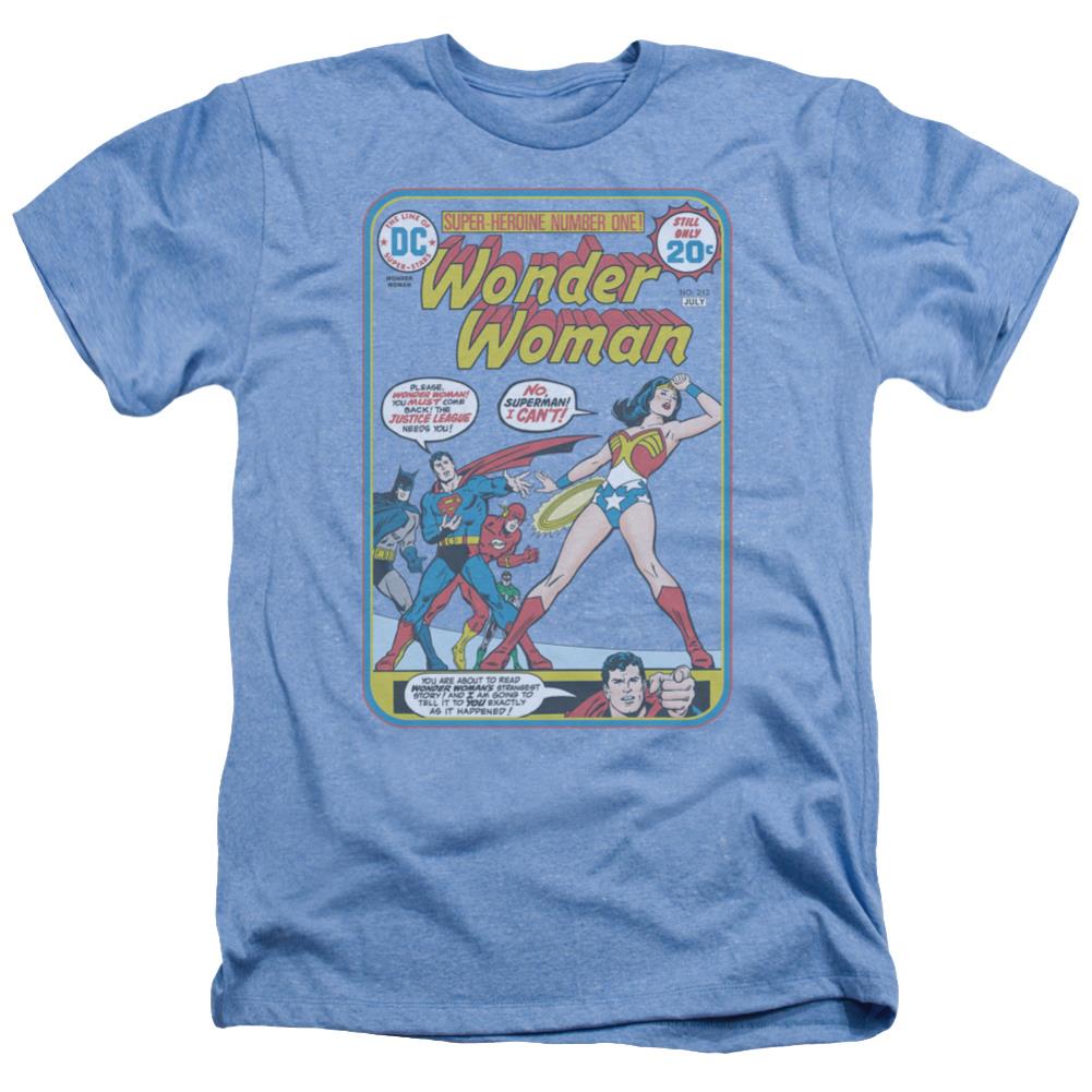 Justice League Of America WW #212 Cover Men's 30/1 Heather 60 40 Poly Short-Sleeve T-Shirt