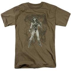 Justice League Of America WW Sketch Men's 18/1 Cotton Short-Sleeve T-Shirt