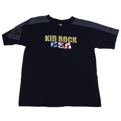 Kid Rock USA V-Neck Jersey Men's Black And Gray T-Shirt