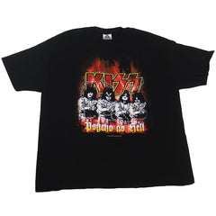 KISS Men's Psycho As Hell Band Pose 1999 Black T-Shirt