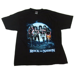 KISS Men's Rock The Nation 2004 Full Moon Band Pose Black T-Shirt