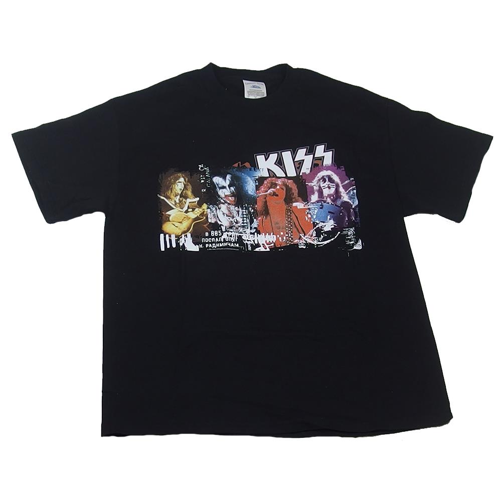 KISS Men's Vintage Live Shots With Logo Black T-Shirt