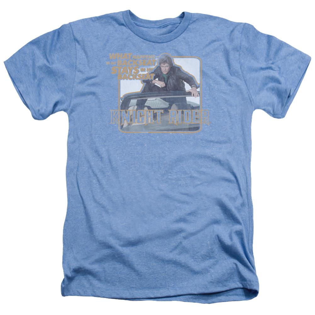 Knight Rider Back Seat Men's 30/1 Heather 60 40 Poly Short-Sleeve T-Shirt