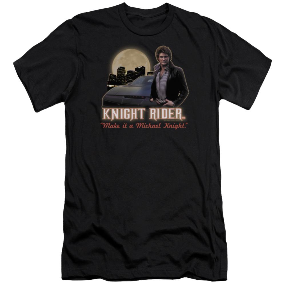 Knight Rider Full Moon Men's Ultra-Soft 30/1 Cotton Slim Short-Sleeve T-Shirt