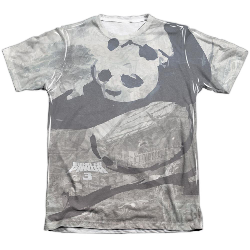 Kung Fu Panda Brushed Po Men's Regular Fit Poly Cotton Short-Sleeve T-Shirt