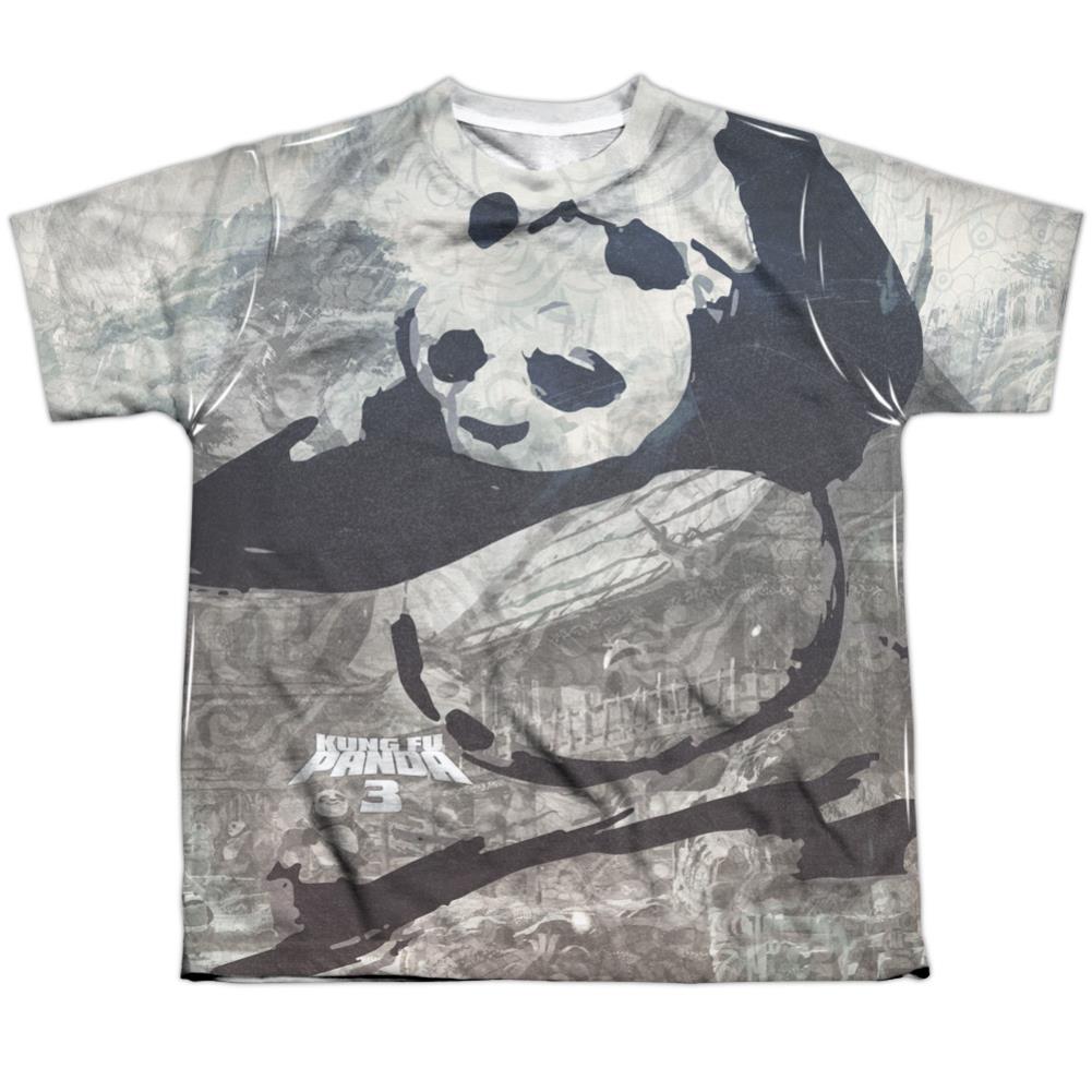 Kung Fu Panda Brushed Po Youth Regular Fit Poly Short-Sleeve T-Shirt