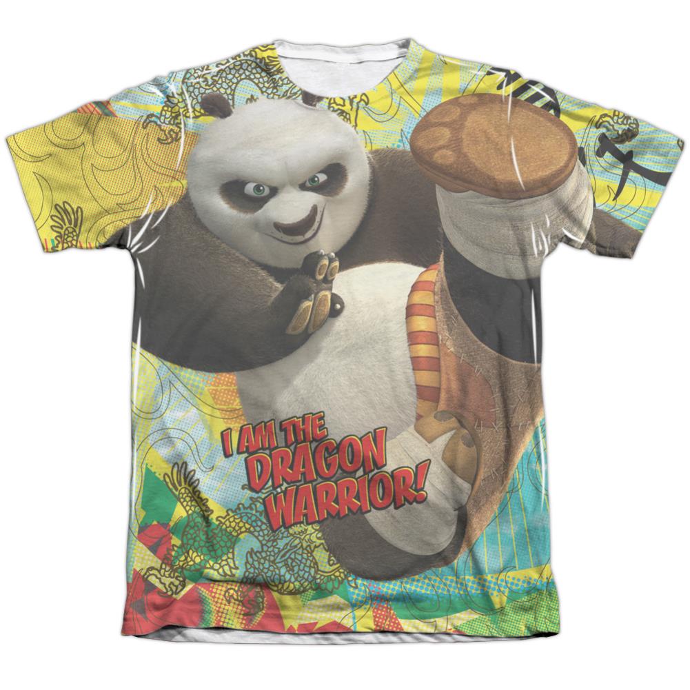 Kung Fu Panda Dragon Warrior Men's Regular Fit Poly Cotton Short-Sleeve T-Shirt