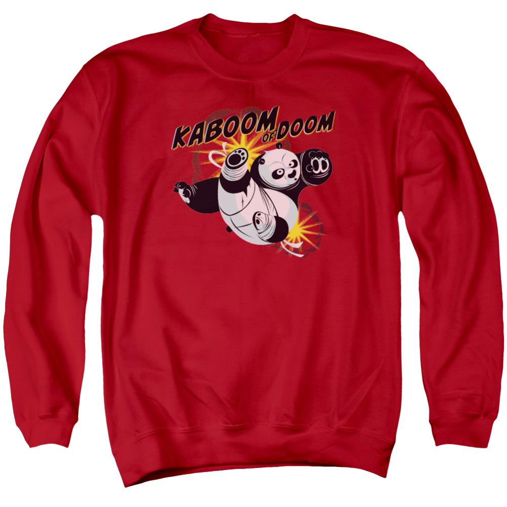 Kung Fu Panda Kaboom Of Doom Men's Crewneck 50 50 Poly Long-Sleeve T-Shirt