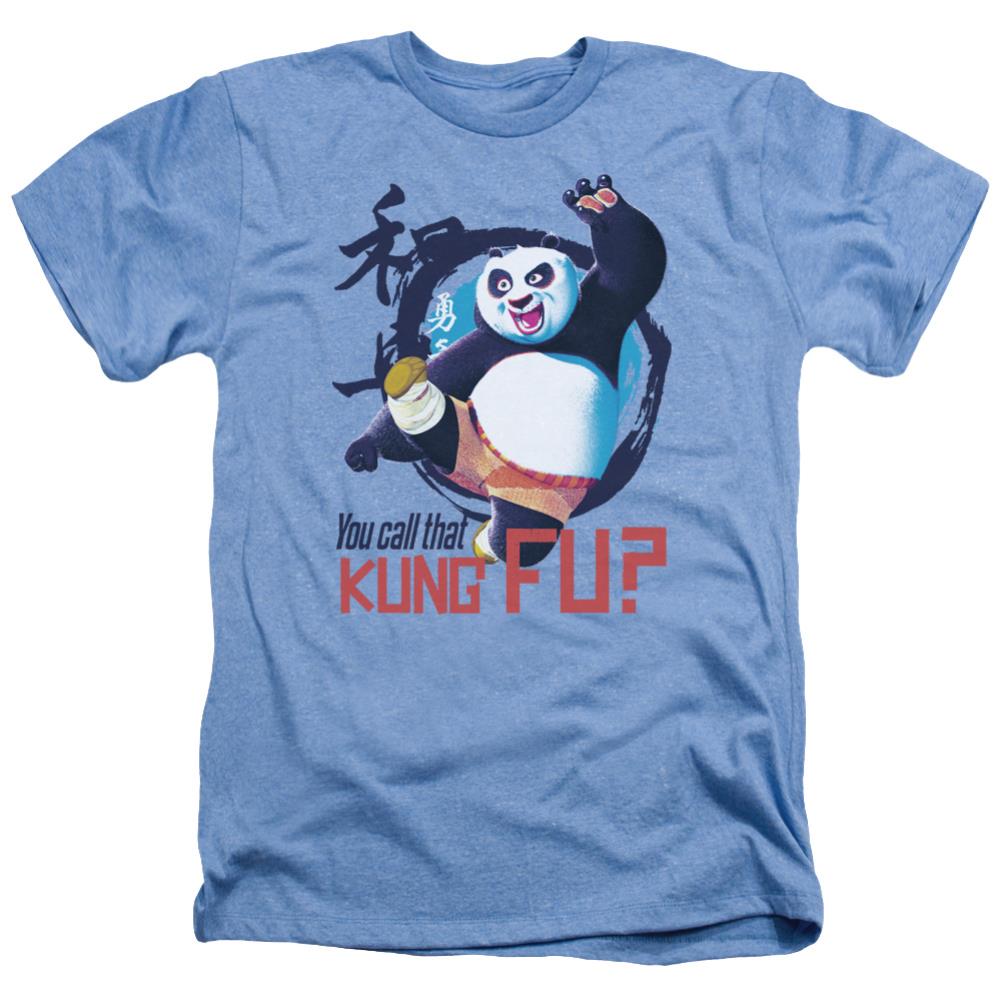 Kung Fu Panda Kung Fu Men's 30/1 Heather 60 40 Poly Short-Sleeve T-Shirt
