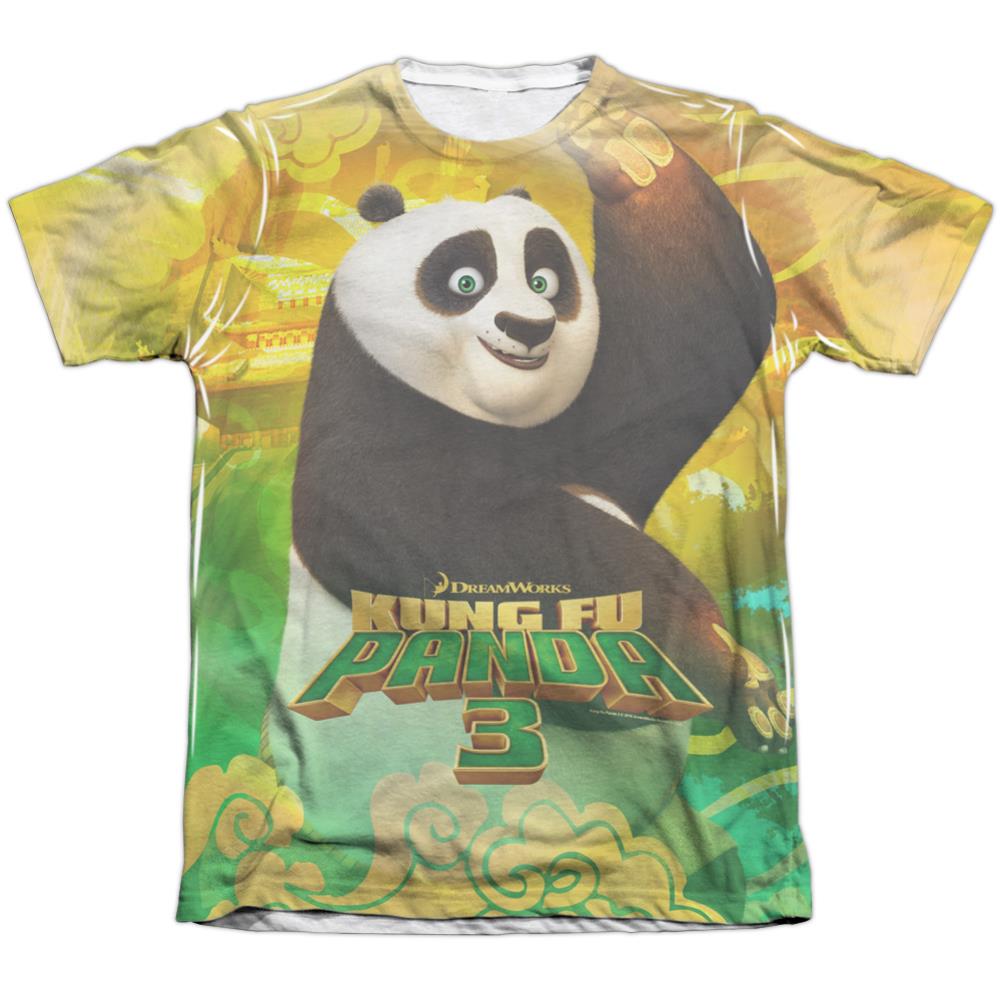Kung Fu Panda Po And Friends Men's Regular Fit Poly Cotton Short-Sleeve T-Shirt