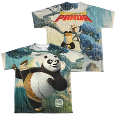 Kung Fu Panda Training (Front/Back Print) Youth Regular Fit Poly Short-Sleeve T-Shirt