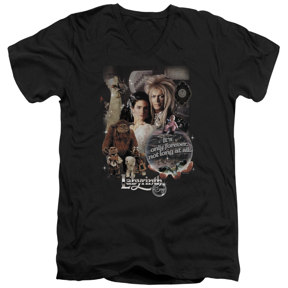 Labyrinth 25 Years Of Magic Men's 30/1 Cotton Slim V-Neck T-Shirt