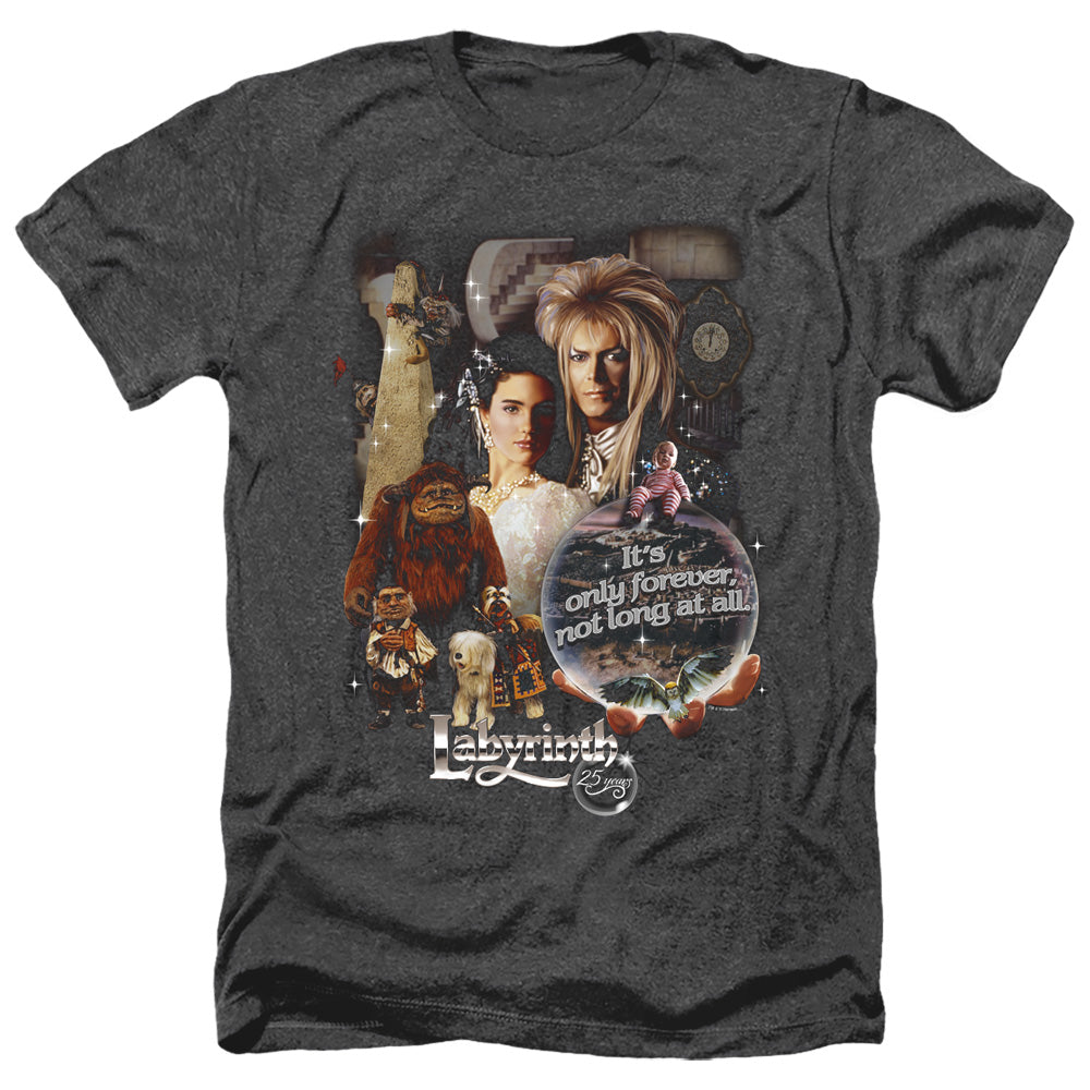 Labyrinth 25 Years Of Magic Men's 30/1 Heather 60 40 Poly Short-Sleeve T-Shirt