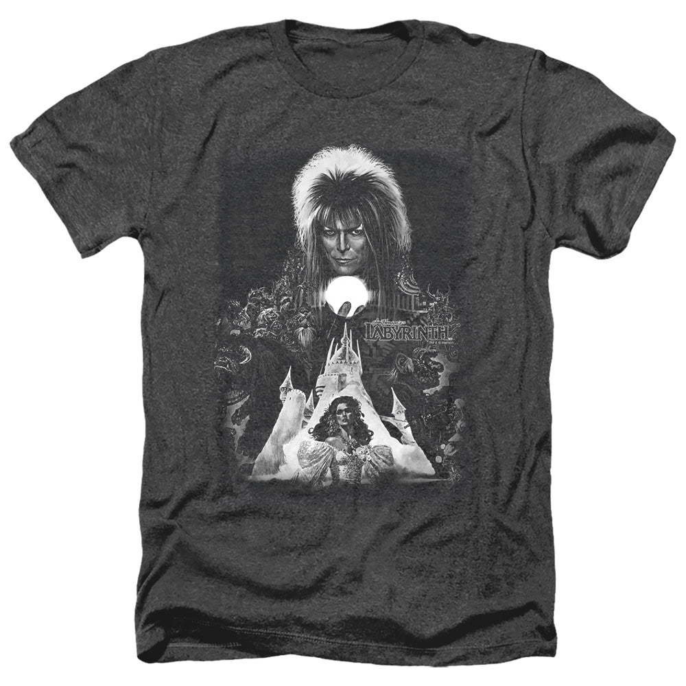 Labyrinth Castle Men's 30/1 Heather 60 40 Poly Short-Sleeve T-Shirt
