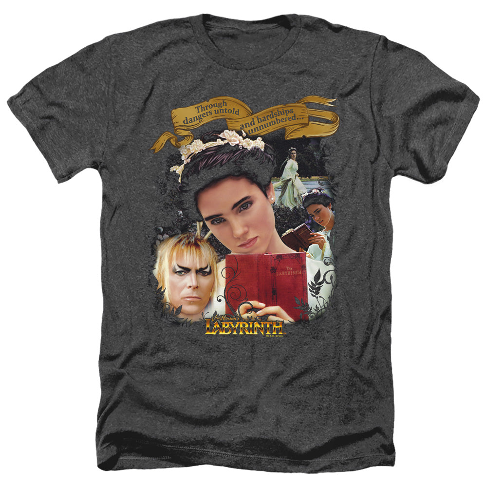 Labyrinth Dangers Untold Men's 30/1 Heather 60 40 Poly Short-Sleeve T-Shirt