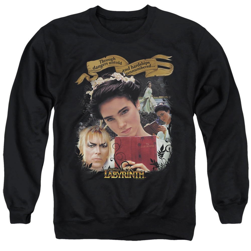 Labyrinth Dangers Untold Men's Crewneck 50 50 Poly Long-Sleeve T-Shirt