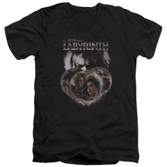 Labyrinth Globes Men's 30/1 Cotton Slim V-Neck T-Shirt