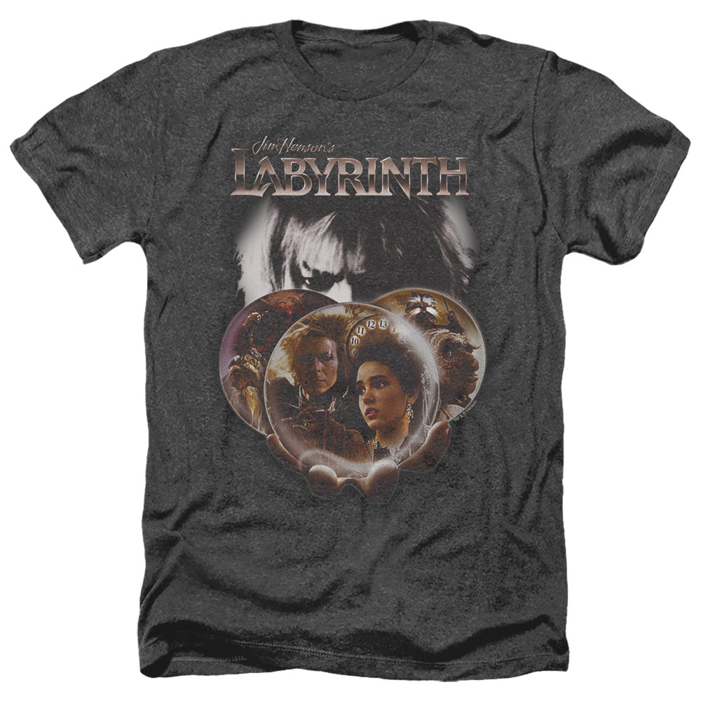 Labyrinth Globes Men's 30/1 Heather 60 40 Poly Short-Sleeve T-Shirt