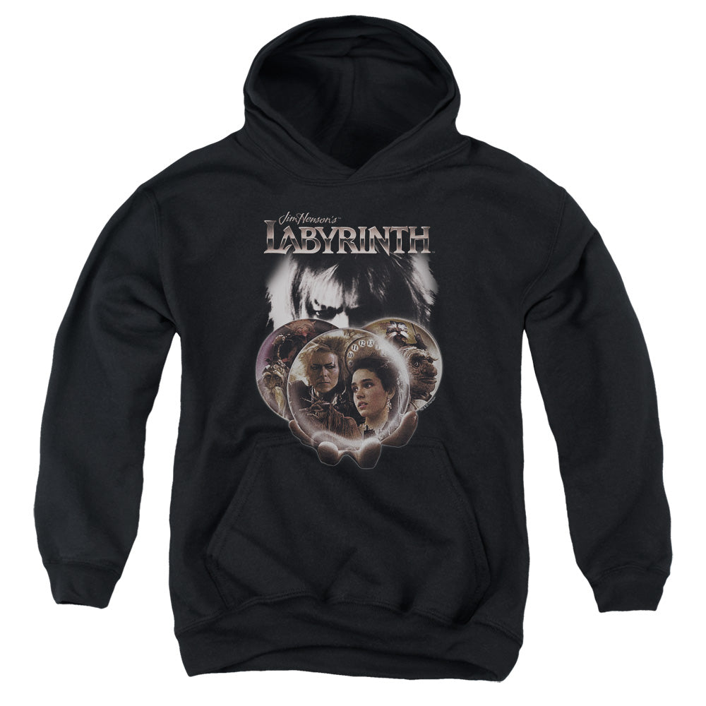 Labyrinth Globes Youth Cotton Poly Pull-Over Hoodie