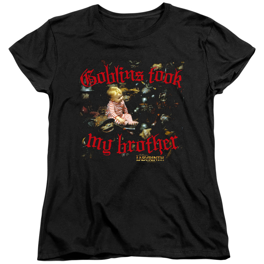 Labyrinth Goblins Took My Brother Women's 18/1 Cotton Short-Sleeve T-Shirt