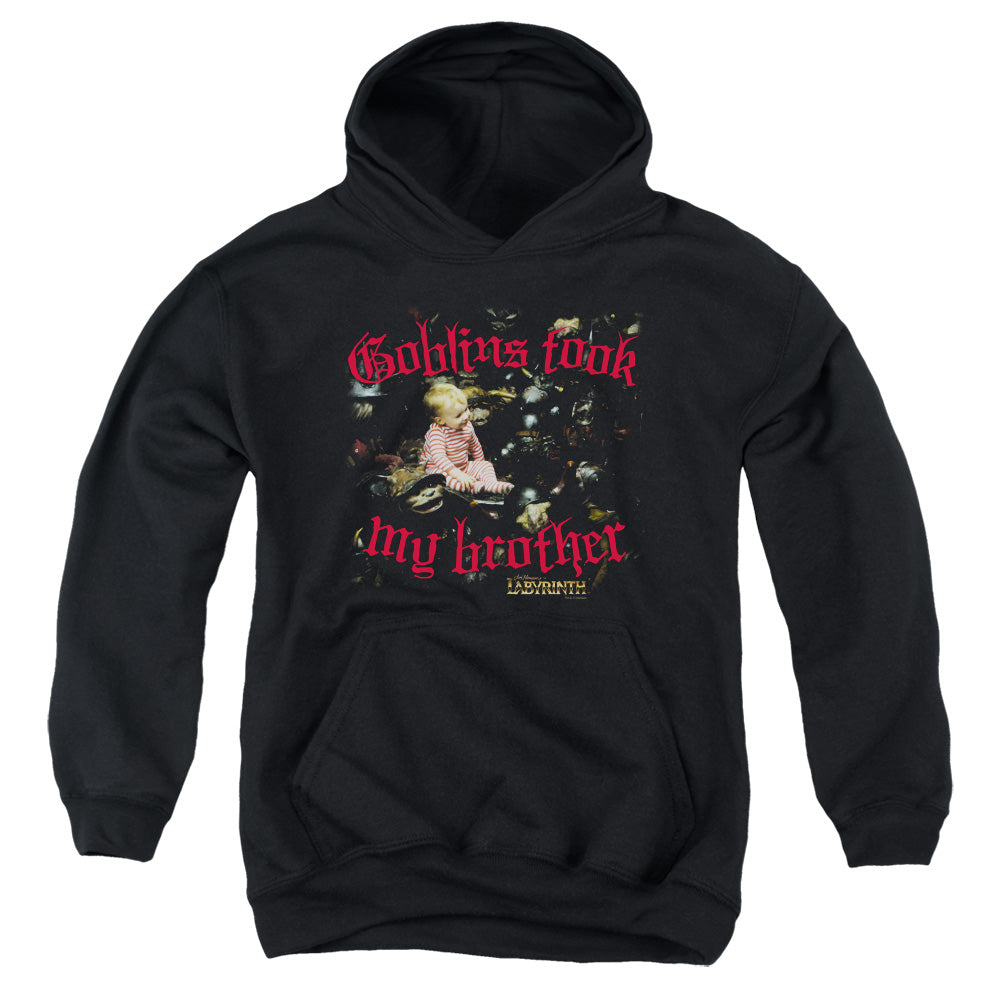Labyrinth Goblins Took My Brother Youth Cotton Poly Pull-Over Hoodie