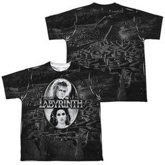 Labyrinth Maze (Front/Back Print) Youth Regular Fit Poly Short-Sleeve T-Shirt
