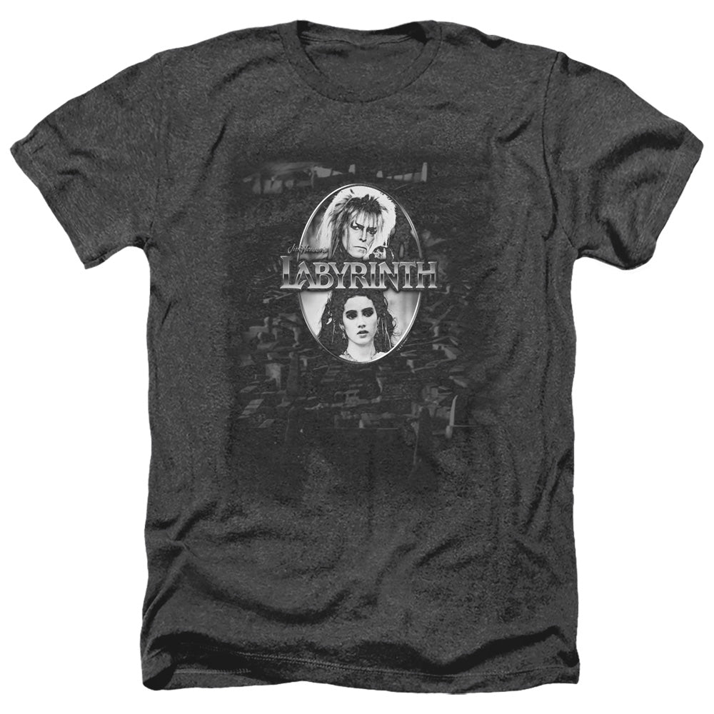 Labyrinth Maze Men's 30/1 Heather 60 40 Poly Short-Sleeve T-Shirt