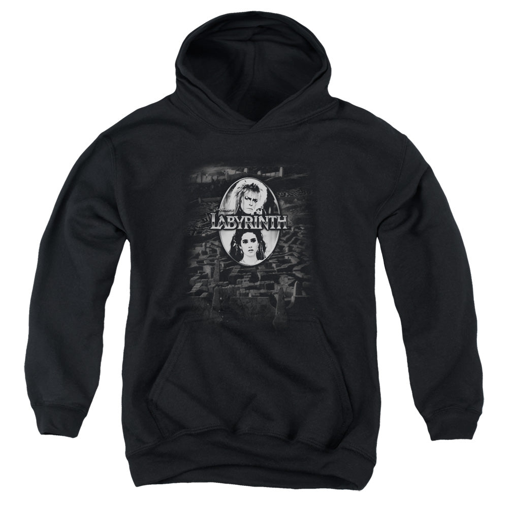 Labyrinth Maze Youth Cotton Poly Pull-Over Hoodie
