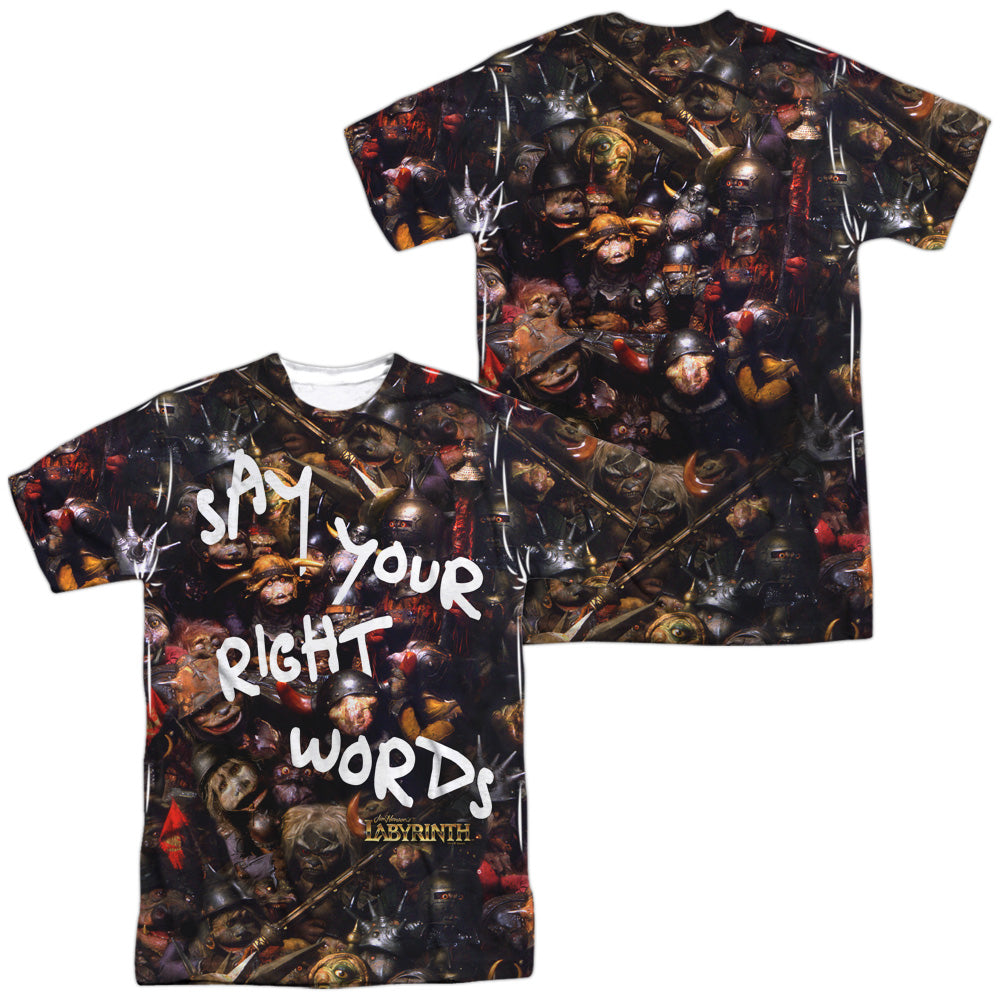 Labyrinth Right Words (Front/Back Print) Men's Regular Fit Polyester Short-Sleeve T-Shirt