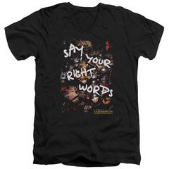 Labyrinth Right Words Men's 30/1 Cotton Slim V-Neck T-Shirt