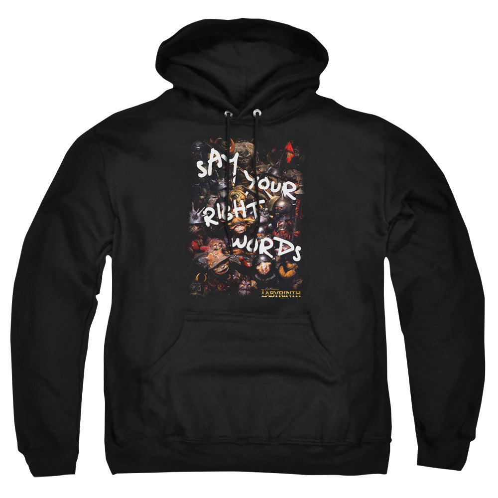 Labyrinth Right Words Men's Pull-Over 75 25 Poly Hoodie